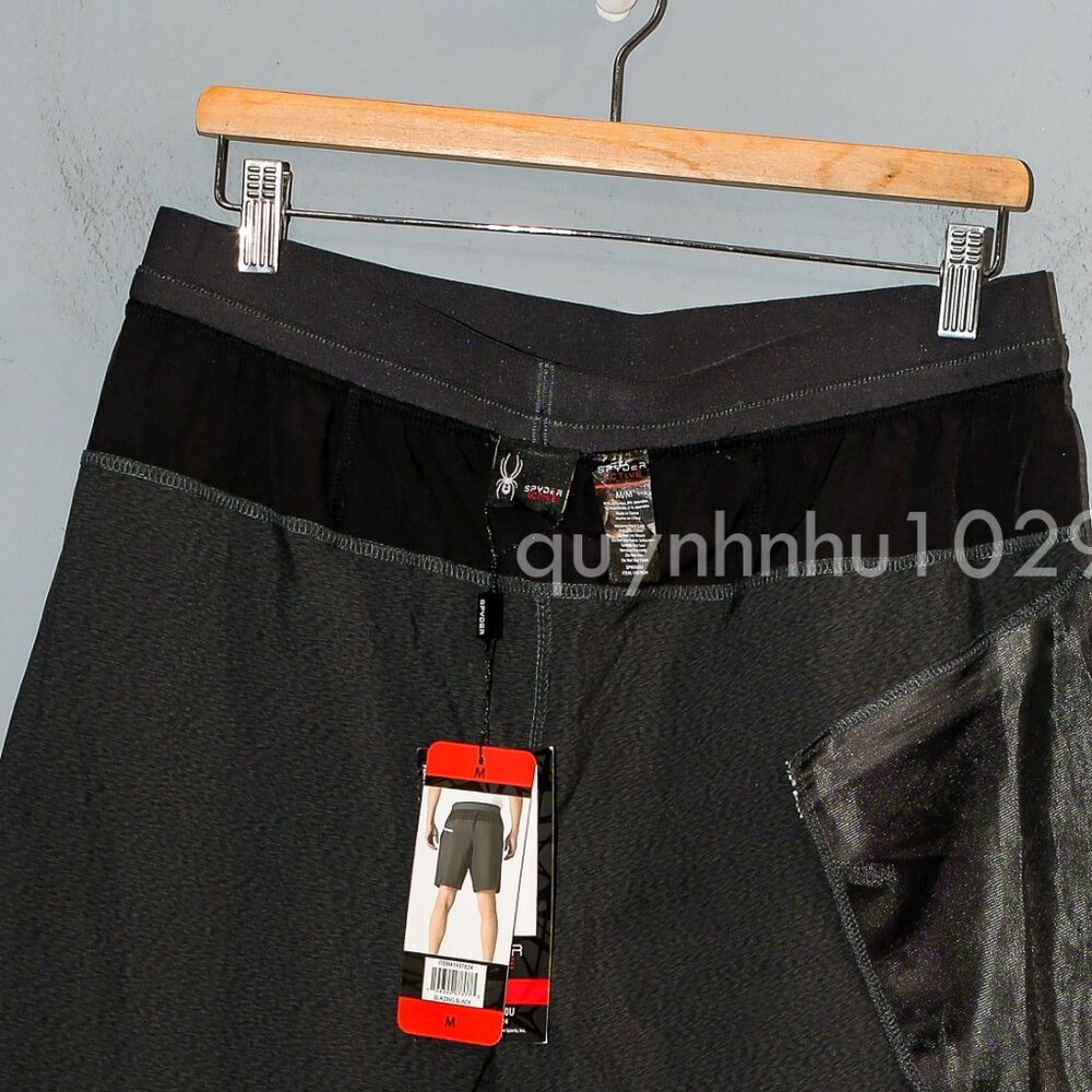 Spyder Men's Proweb Stretch Zippered Pockets Active Shorts in Black color - Picture 9 of 9